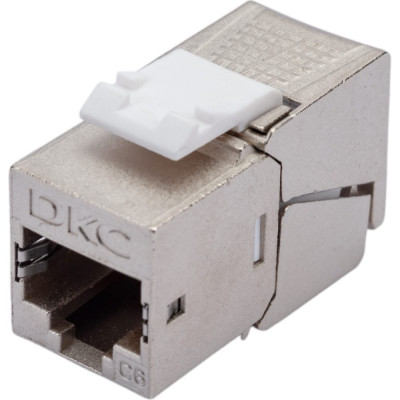 DKC Модуль  keystone rj45 cat6 экранированный(stp), 90 градусов, серебристый(форм-фактор s19) RNK6F90TL