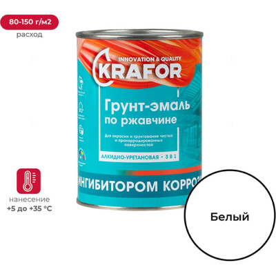 Алкидная грунт-эмаль по ржавчине KRAFOR 26677