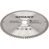 Gigant Диск пильный мультирез по алюминию, ламинату, пластику, ДСП, 255x30x80Т 80 зубьев G-110934