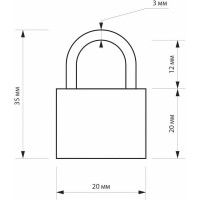 ТУНДРА Замок навесной ZN1020, 20 мм 5142392