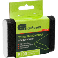 СИБРТЕХ Губка для шлифования, 100x70x25 мм, овал, средняя жесткость, p100 757387