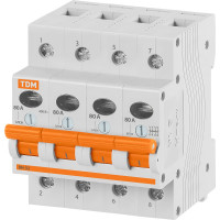 Выключатель нагрузки мини-рубильник TDM ELECTRIC ВН-32 4P 80A SQ0211-0038
