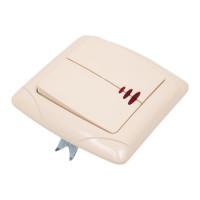 Выключатель 2 клавишный с подсветкой TDM ELECTRIC 10А слоновая кость "Онега" SQ1805-0034