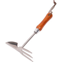 Мотыжка с лепестковым лезвием из нержавеющей стали с деревянной рукояткой 300 мм Кратон 5 10 05 005