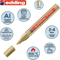 Лаковый маркер EDDING E-750/53 золотой 2-4 мм, металлический корпус 537617