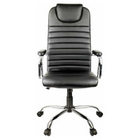 Helmi Кресло руководителя HL-E25 Intelligent экокожа черная, подголовник, хром 283165