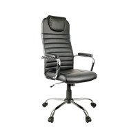 Helmi Кресло руководителя HL-E25 Intelligent экокожа черная, подголовник, хром 283165