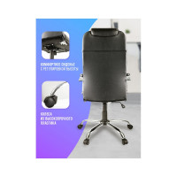 Helmi Кресло руководителя HL-E25 Intelligent экокожа черная, подголовник, хром 283165