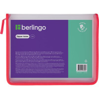 Папка BERLINGO на молнии, А4, 500 мкм, прозрачная, ассорти ANm_04006