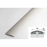 Порог прямой скрытый алюминиевый (35 мм; 0.9 м; декоративный; дуб Арктик) Лука УТ000001647