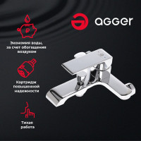 Смеситель для ванны и душа Agger Magic хром A3010000