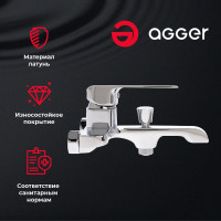 Смеситель для ванны и душа Agger Magic хром A3010000