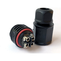 Водостойкий 4-полюсный промышленный разъём TTAF Elektronik вилка 250V 20A IP68 WPM-0400M20