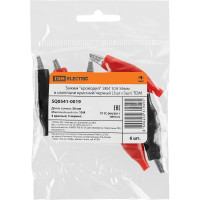 Зажим "крокодил" TDM ELECTRIC ЗКИ 10А 56мм в изоляции красный/черный 3шт+3шт SQ0541-0019