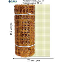 Квадратная садовая сетка Зеленый Луг Гидроагрегат 33x33 /0,5x20/ ПРОФИ цвета в ас-те 0Р-00020869