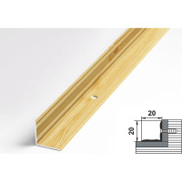 Порог внутренний угловой алюминиевый декоративный ЛУКА (20х20 мм, 0,9 м, Сосна) 00000001798