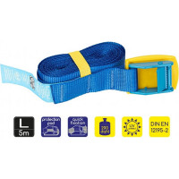 Ремень для крепления грузов Alca быстрый зажим, 5 м х 25 мм, синий 405310