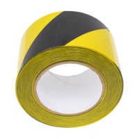 Лента для разметки Mehlhose GmbH ПВХ ОПП толщина 190 мкм цвет желтый/черный, 75 мм х 33 м KMLW07533