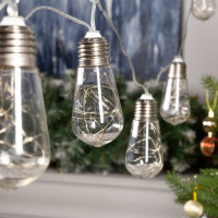 Нить Luazon ROSA 3 м, с насадками Лампа 8 см, IP20, Н.С. LED-80-12V, 8 режимов, белый 6929847