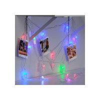 Нить Luazon DCR 5 м, с насадками Прищепки, IP20, Н.С. LED-20-220V, моргает, мульти 2433909