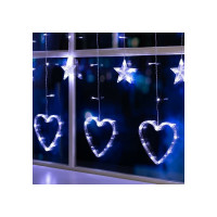 Бахрома Luazon DECOR Сердце, IP20, Ш2.4 м, В0.9 м, Н.С. LED-186-220V, 8 режимов, белый 4356977