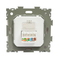 Компьютерная розетка CGSS RJ45 кат. 5e одинарная, белая "Практика" PL-W201C-WCG
