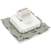 Компьютерная розетка CGSS RJ45 кат. 5e одинарная, белая "Практика" PL-W201C-WCG