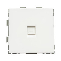 Компьютерная розетка CGSS RJ45 кат. 5e одинарная, белая "Практика" PL-W201C-WCG