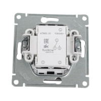 Переключатель Systeme Electric AtlasDesign Сталь 1-клавишный, сх.6, 10АХ, механизм SE ATN000961