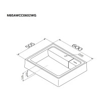 Раковина над стиральной машиной AM.PM X-Joy литьевой мрамор, 60 см M85AWCC0602WG