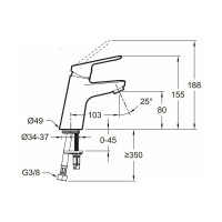Смеситель для раковины JACOB DELAFON LUCIEN без донного клапана 00000086984 E20849-CP