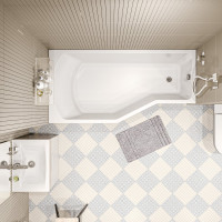 Акриловая ванна Marka One "Convey" 17075, асимметричная левая белая 01кон1775л