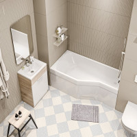 Акриловая ванна Marka One "Convey" 17075, асимметричная левая белая 01кон1775л