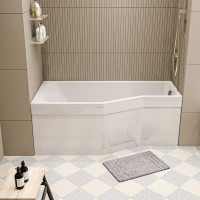 Акриловая ванна Marka One "Convey" 17075, асимметричная левая белая 01кон1775л