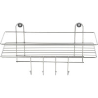 Настенная полка Рыжий кот Lecco Plus 33*12,5*21 см 4 крючка хром 310865