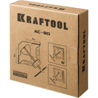 Угловая струбцина KRAFTOOL AC-80 алюминиевая, глубина зажима 70 мм 32202
