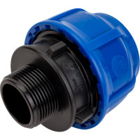 Компрессионная соединительная муфта VALFEX ПНД, с наружной резьбой, 50x1 1/4" 121001150114