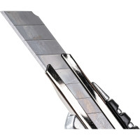 Канцелярский нож BRAUBERG Metallic 18 мм роликовый фиксатор резиновые вставки металл 237159