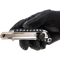 Канцелярский нож BRAUBERG Metallic 18 мм роликовый фиксатор резиновые вставки металл 237159