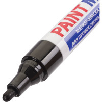 Лаковый маркер-краска BRAUBERG paint marker 4 мм, черный, нитро-основа, алюминиевый 151445