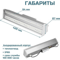 Промышленный светодиодный светильник ВСЕСВЕТОДИОДЫ Полюс 75 Вт, 10100Лм, IP65, 5000К 1652 vs402-75-tr-5k