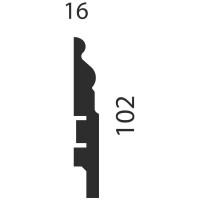 Плинтус COSCA DECOR AP18 под покраску, белый, 102x16x2400 мм, МДФ, с пазом СПБ077570