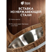 Ушат шайка Банные Штучки Цветочный орнамент c нержавеющей вставкой, 5 л, дуб 33371
