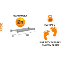Ярус IRONMEBEL Optimus Pro 1200х800 M-ЯСГР1200800ОЦ3