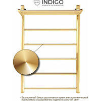Полотенцесушитель INDIGO Line с полкой (н.р.1") 80/50 (к-3, Золото) LLSHW80-50GDPK3