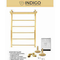 Полотенцесушитель INDIGO Line с полкой (н.р.1") 80/50 (к-3, Золото) LLSHW80-50GDPK3