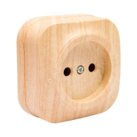 1-ая розетка IEK РС20-2-ХС без з/к о/у 10А GLORY сосна ERH10-K34-10