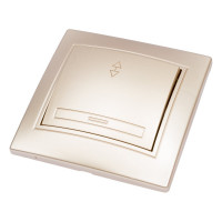 Одноклавишный переключатель Intro Plano 1-103-04 10А-250В, IP20, СУ, шампань, Б0053748