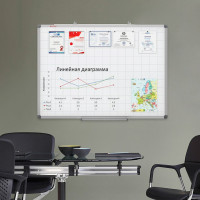 Магнитно-маркерная доска BRAUBERG Extra в клетку 60x90 см, алюминиевая рамка 237563