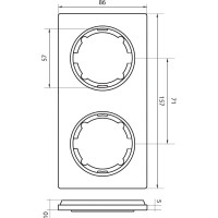 Стеклянная рамка OneKeyElectro Garda (для серии Florence) 2 поста, вертикальная, цвет чёрный 2234950